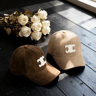 鸭舌帽时尚 Mest 灯芯绒棒球帽男女情侣款 秋冬新款 百搭帽子 Beads