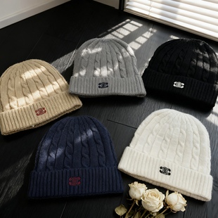 针织帽男女情侣款 Mist ins新款 秋冬时尚 冷帽保暖蓝色毛线帽 Beads