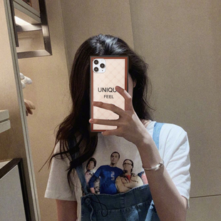 原创复古适用于苹果16promax方形14plus手机壳12网红13promax高级xrs奢华潮78P玻璃保护套15