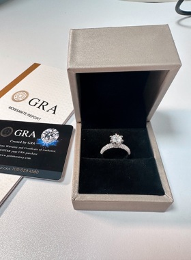 鼎工厂清货史低 半壁江山莫桑戒指1ct D全套证vvs1 一码一钻