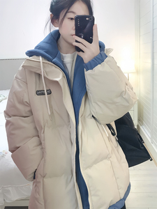森马集团2023冬季学生羽绒棉服女情侣外套宽松百搭加厚假两件棉衣