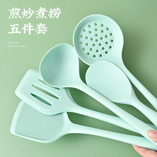 炒菜锅铲漏勺不粘锅耐高温厨房用具 食用硅胶厨具套装