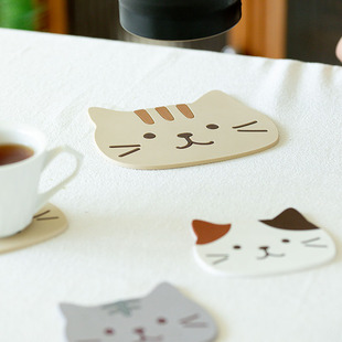 猫咪硅胶杯垫可爱隔热垫茶杯垫家用餐桌垫PVC防滑碗垫