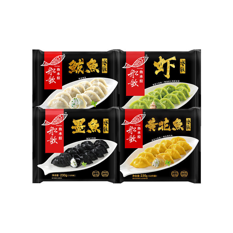船歌鱼水饺墨鱼鲅鱼黄花鱼虾230g*4袋,粮油调味/速食/干货/烘焙,水饺/煎饺/虾饺,淘宝优惠券,粉丝福利购,淘宝优惠卷