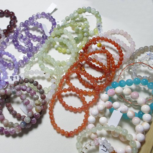 清货A一物一图紫水晶灰月光樱花雨黄水晶金发晶手串朋友礼物手链