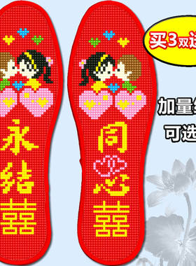 加厚男女款手工满绣吸汗透气鞋垫