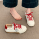 女款 2026新款 春季 红色德训鞋 百搭星星小白休闲运动板鞋 0130r
