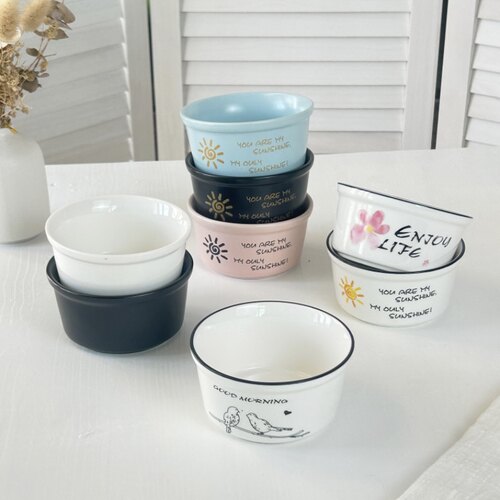 家用蒸鸡蛋小碗陶瓷布丁舒芙蕾甜品烘焙烤碗耐高温微波烤箱4个装