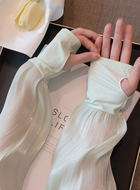 2023高品质名媛风夏季防晒袖套女不起球隔热手袖开车骑行护袖冰袖