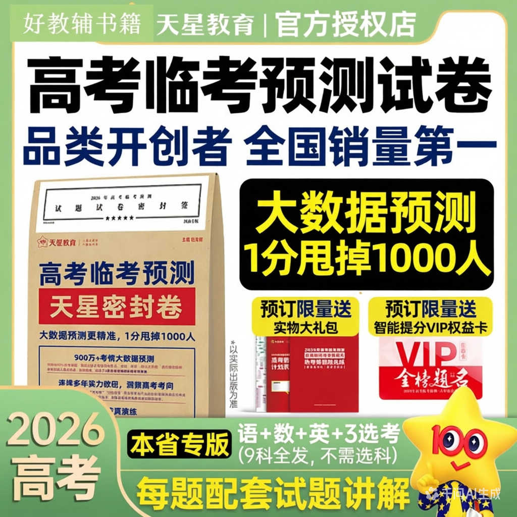 【2026备考适用】（先发礼包）天星教育押题密封卷2026新高考临考预测考情大数据四川广东河南四川安徽河北浙江江苏江西湖南湖北