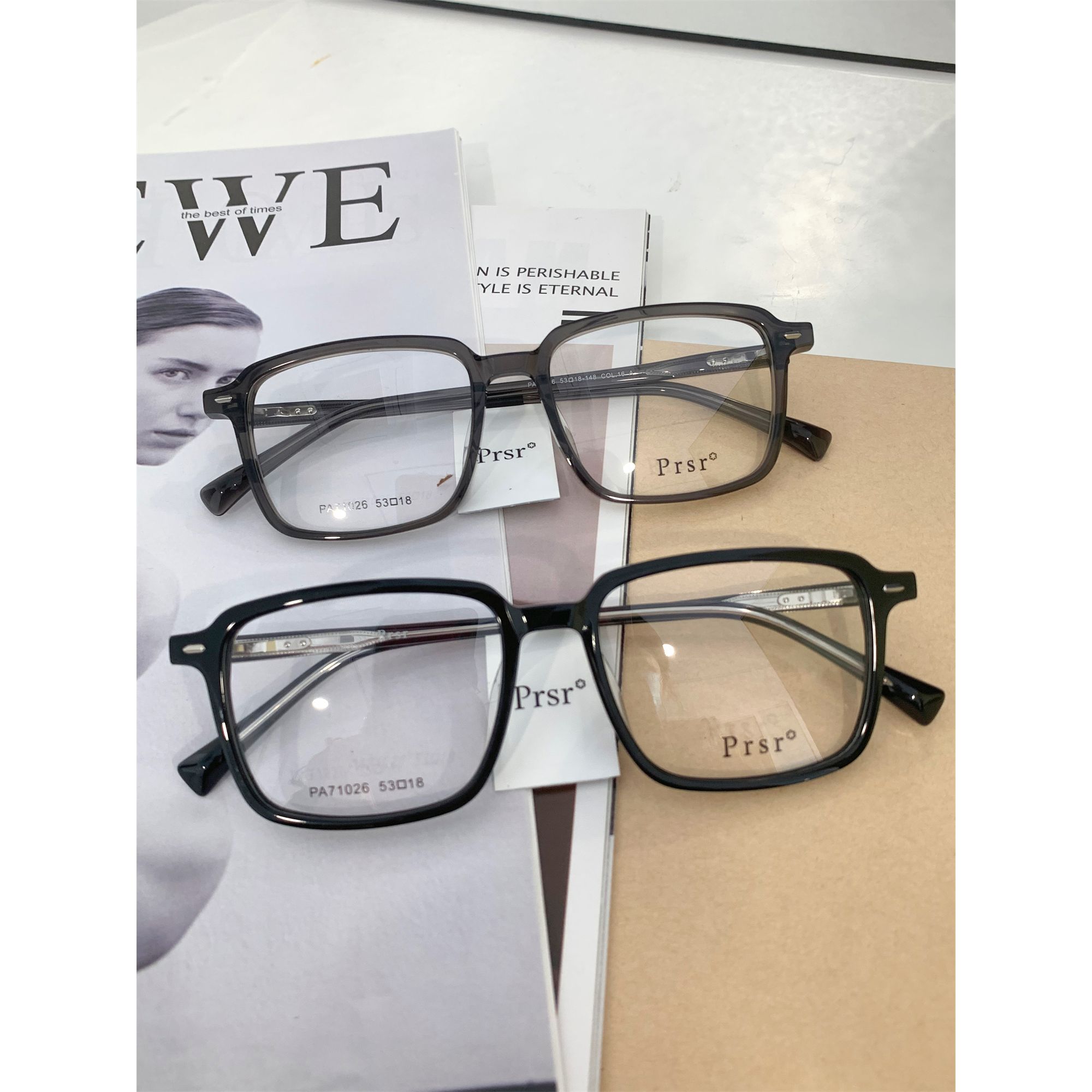 帕莎黑框眼镜架男款小方框板材全框眼镜框可配高度近视镜片71026