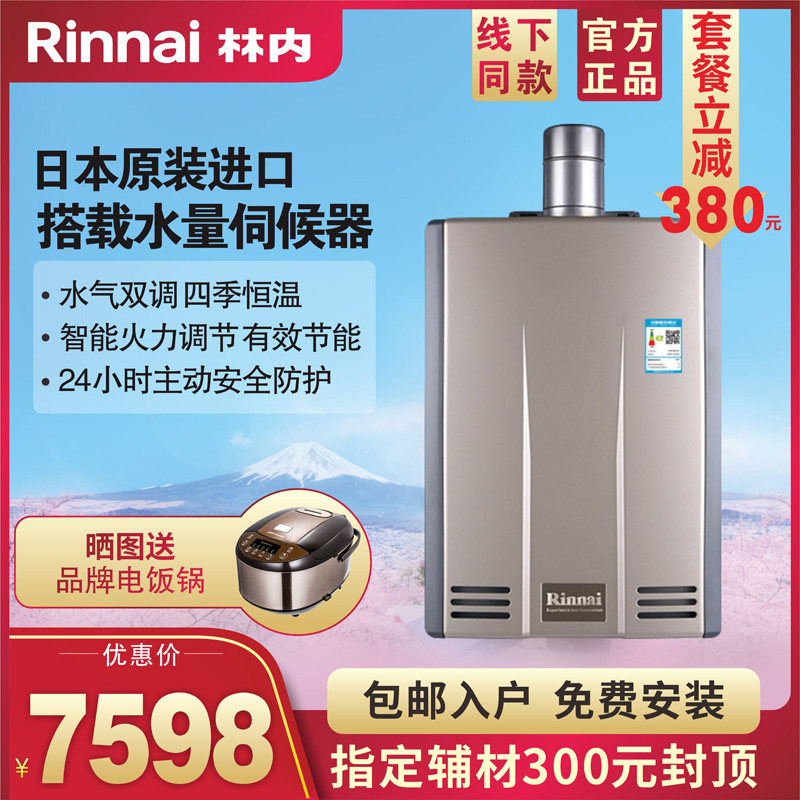Rinnai/林内 REU-A2024WFD(K)-CH 燃气热水器日本进口防冻强排20L
