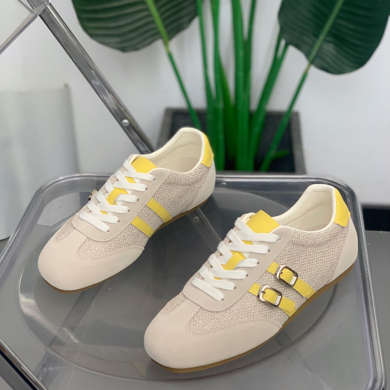 拼色德训鞋女2026年春季新款平底系带休闲板鞋百搭舒适运动阿甘鞋,女鞋,时尚休闲鞋,淘宝优惠券,粉丝福利购,淘宝优惠卷