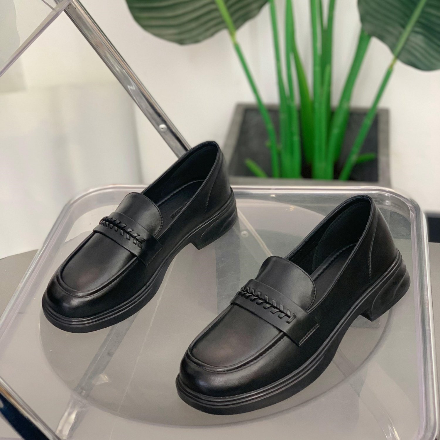 英伦风一脚蹬乐福鞋女2026年春季新款黑色单鞋圆头低跟百搭小皮鞋,女鞋,乐福鞋（豆豆鞋）,淘宝优惠券,粉丝福利购,淘宝优惠卷