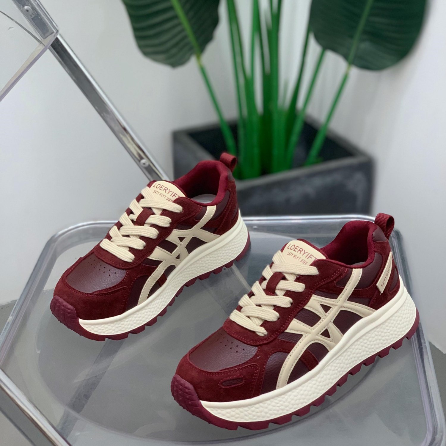 韩版厚底老爹鞋女2025秋季新款高级感时尚拼接学院风休闲阿甘鞋子,女鞋,时尚休闲鞋,淘宝优惠券,粉丝福利购,淘宝优惠卷