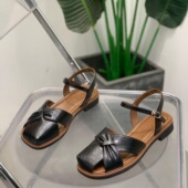 蝴蝶结包头一字带凉鞋 女2026年夏季 新款 韩版 平底百搭软底罗马女鞋