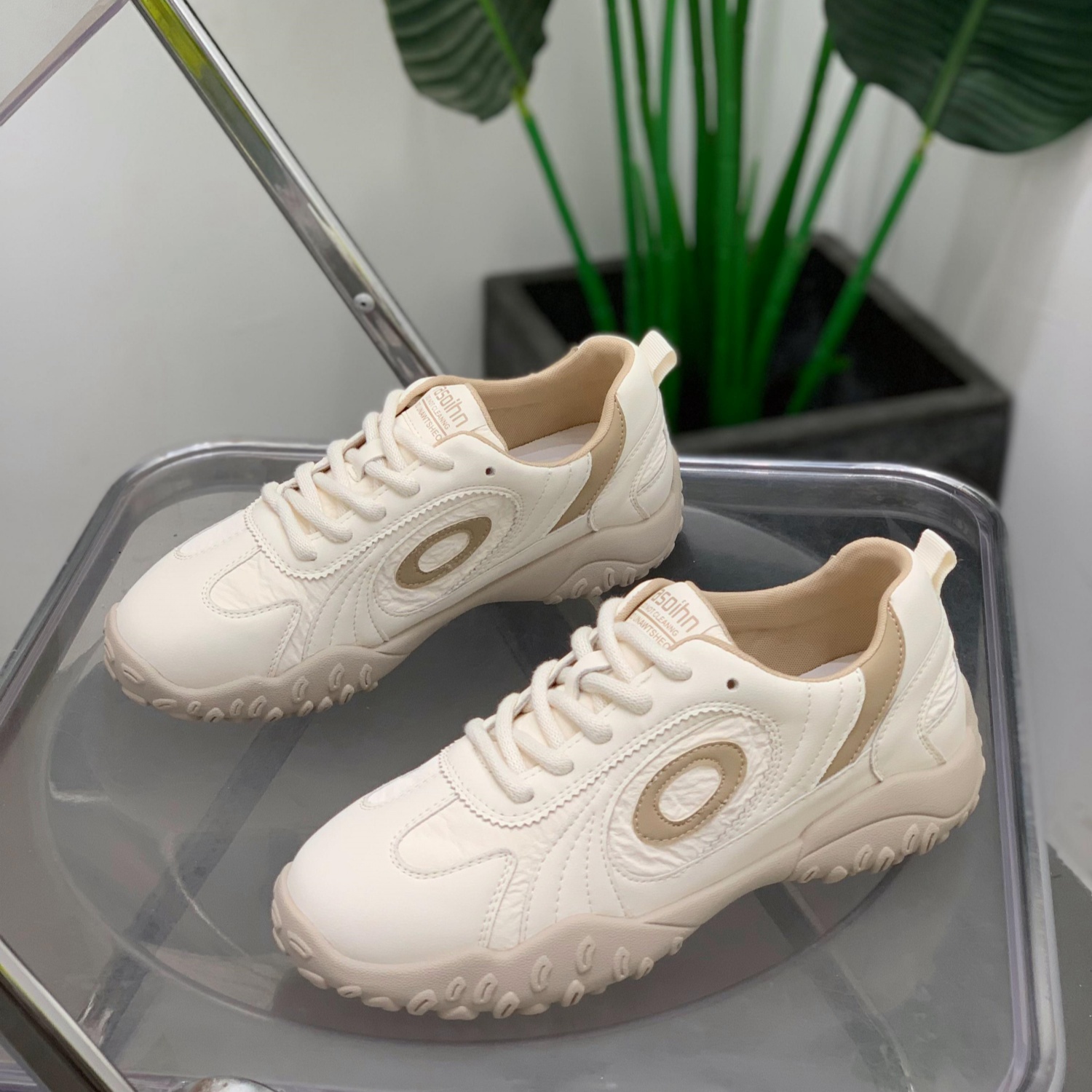复古真皮德训鞋女显瘦运动女鞋
