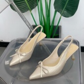 甜美风蝴蝶结尖头后空凉鞋 细跟气质百搭高跟女鞋 女2026年夏季 新款