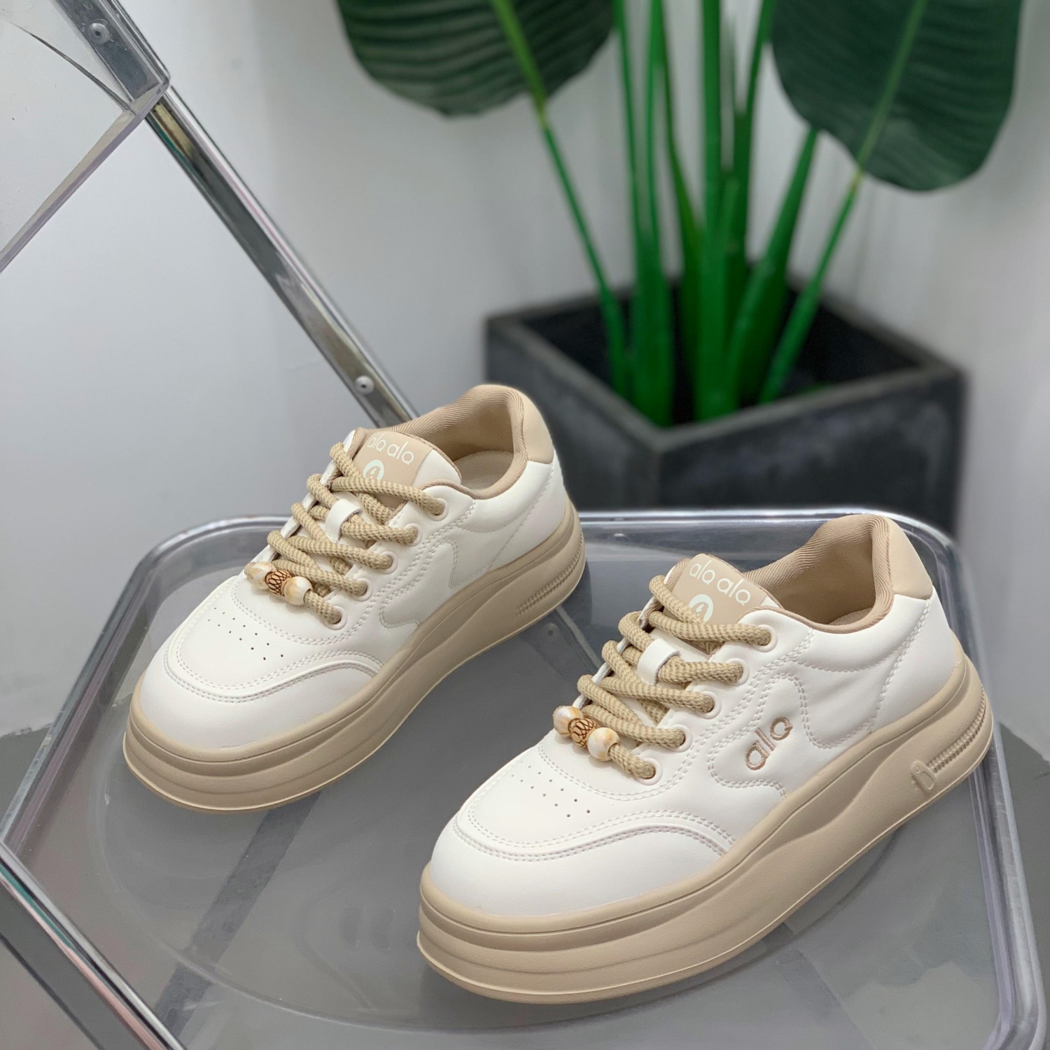厚底百搭面包鞋女增高显瘦