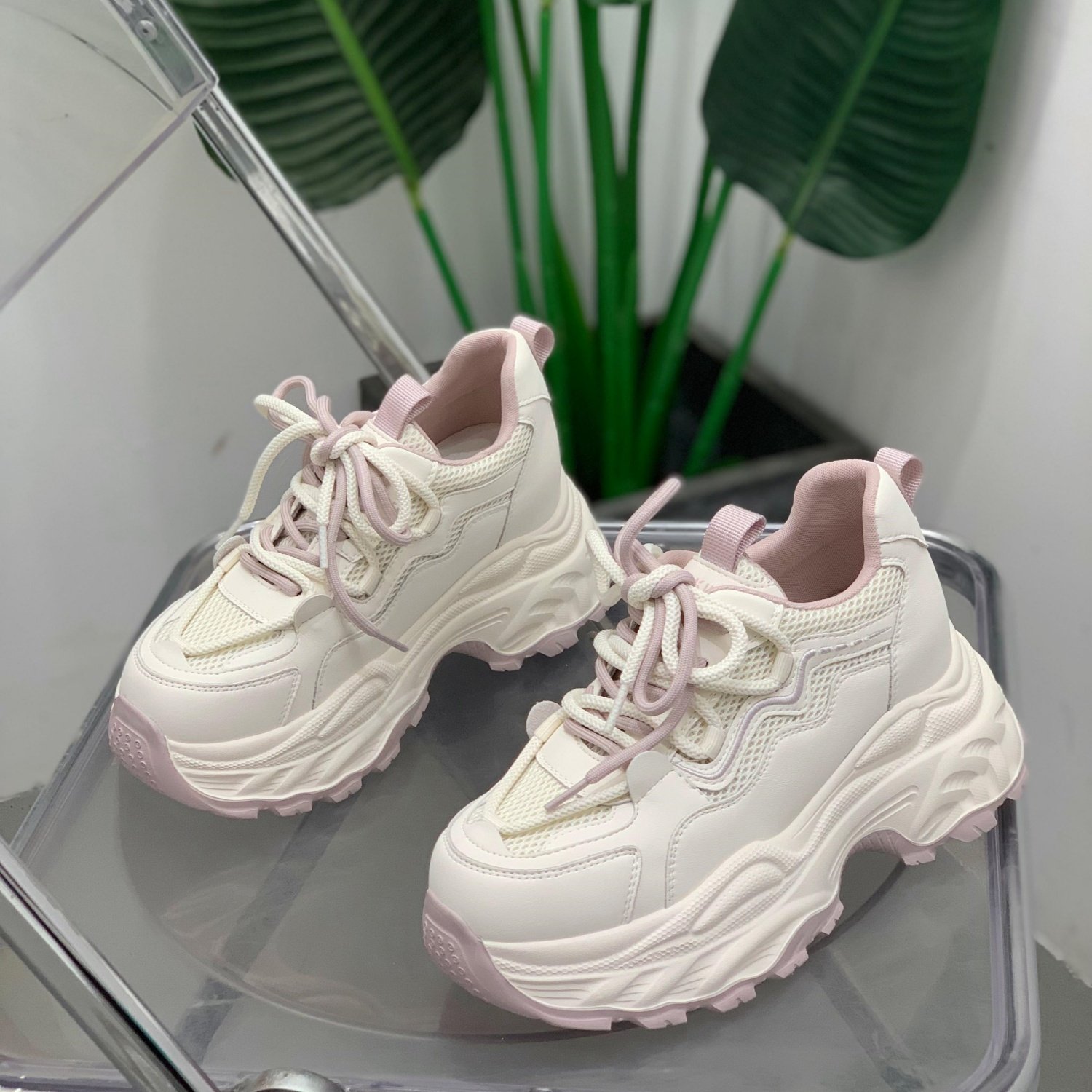 真皮厚底增高老爹鞋女2026年春季轻便运动鞋显瘦百搭透气休闲女鞋,女鞋,时尚休闲鞋,淘宝优惠券,粉丝福利购,淘宝优惠卷