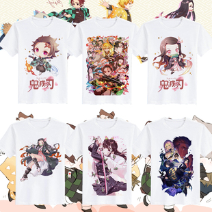 鬼灭之刃男女童衣服炭治郎祢豆子善逸杏寿郎胡蝶忍羽织短袖T恤衫