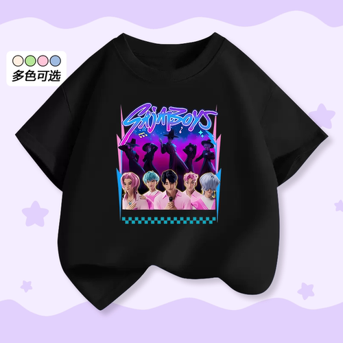 韩风ins猎魔男团印花童短袖T恤