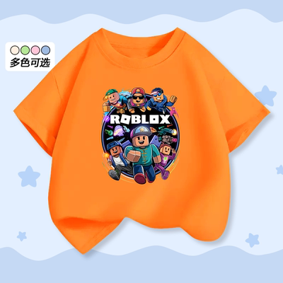 roblox夏季半袖游戏周边卡通休闲