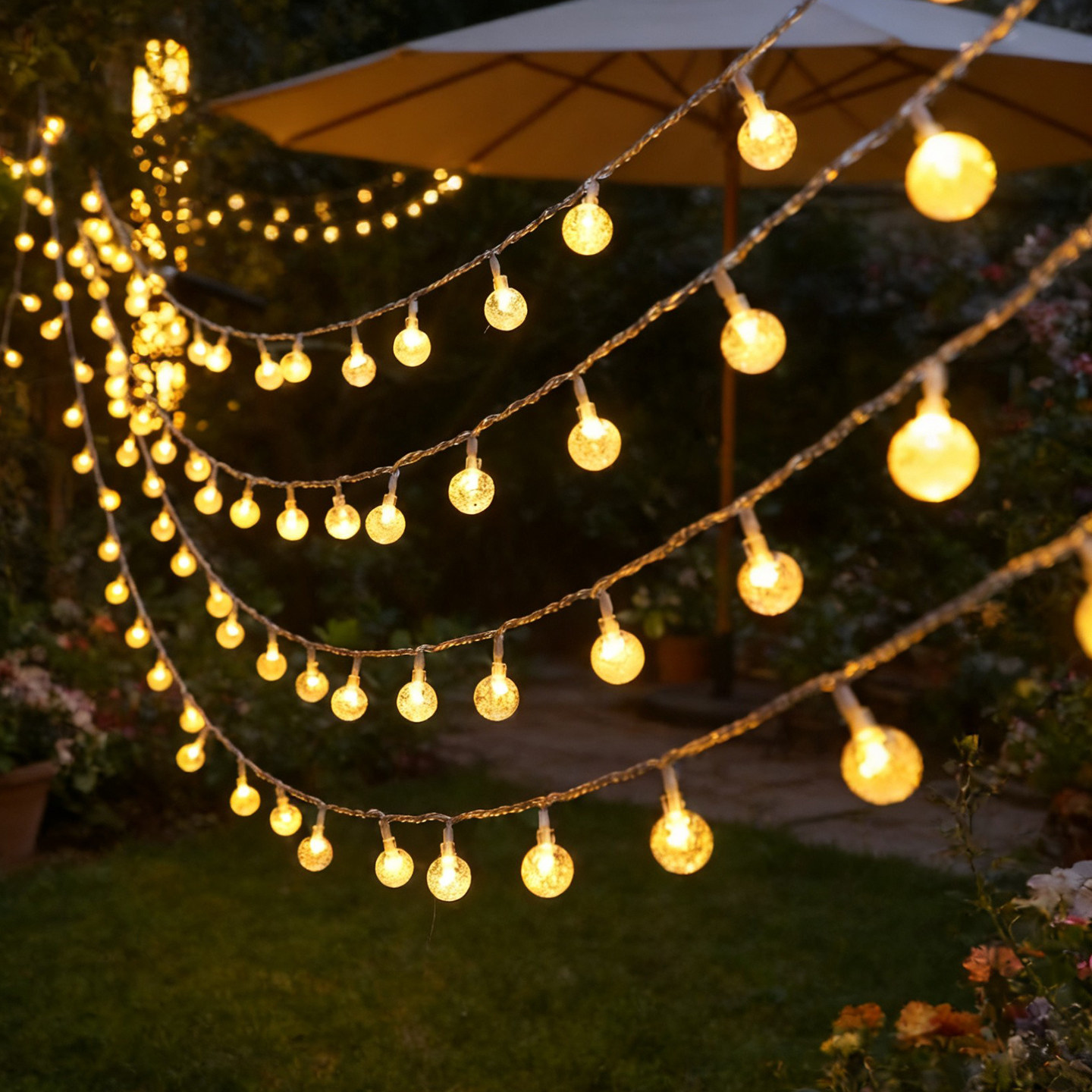 彩灯农村院子挂树上太阳能七彩变色氛围灯串灯带户外庭院阳台装饰