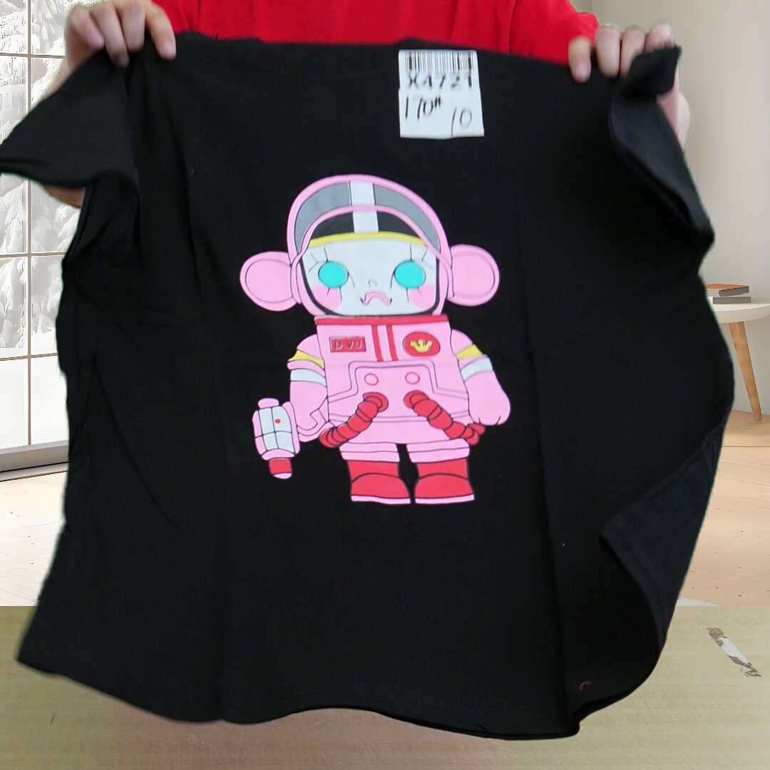 X4721黑色粉色宇航员短袖170码
