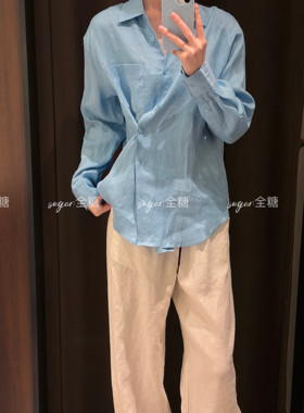 深圳南油亚麻天花板2026夏季新款法国进口雨露麻亚麻衬衫女宽松