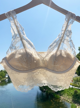 华家法式浪漫蕾丝少女背心美背性感无钢圈内搭内衣女生文胸吊带薄