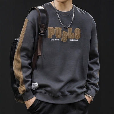 潮牌美式卫衣男春秋款圆领