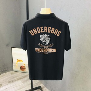 潮牌网红有领短袖POLO衫男2024夏季新款t恤男士字母印花翻领半袖T