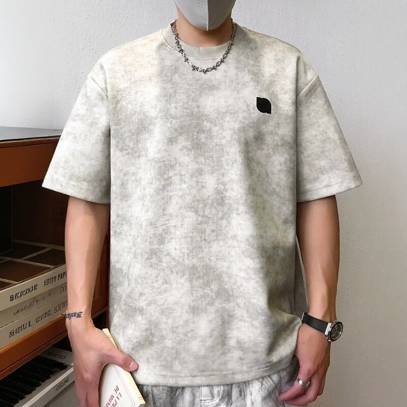 夏季圆领休闲脏洗宽松短袖T恤