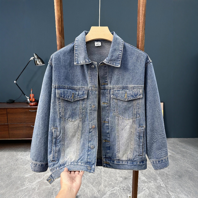 美式潮牌休闲宽松牛仔外套男士秋