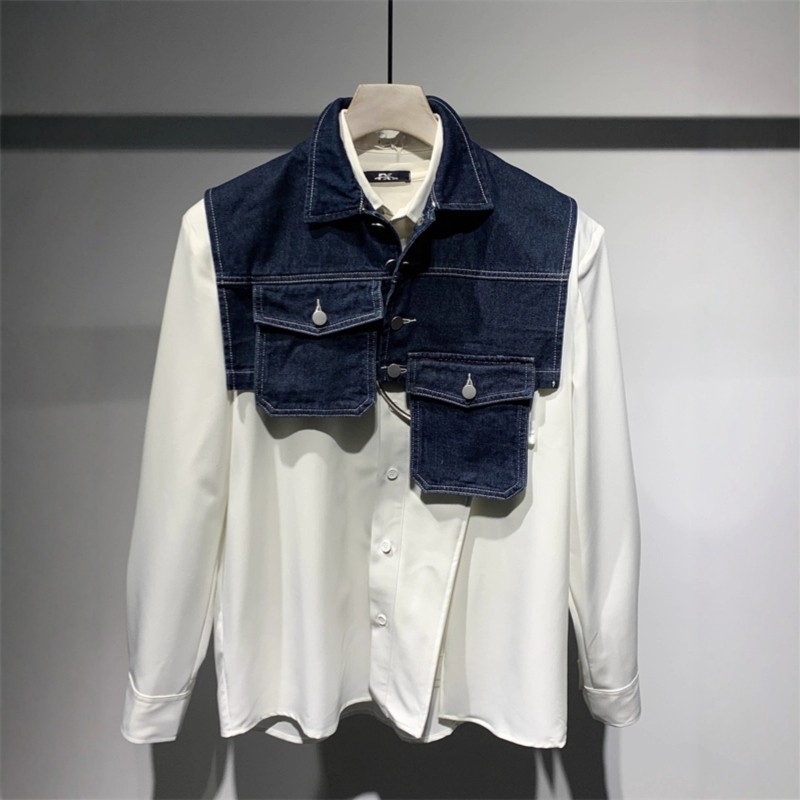 两件套衬衫男秋季新款小众高级感