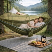 野营户外用品 便携式 现货户外蚊帐吊床 防蚊吊床尼丝纺室内外吊床