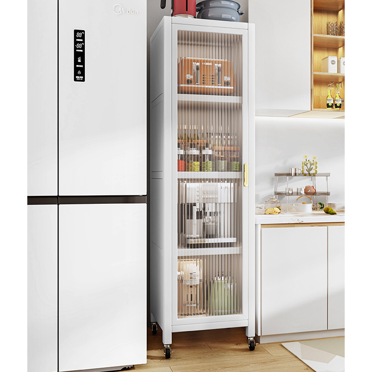 厨房带柜门夹缝置物架