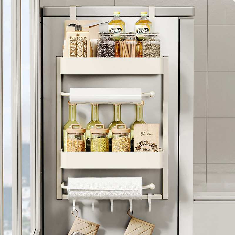 勒克碳钢冰箱置物架侧收纳