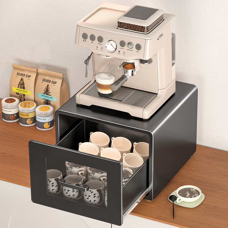 咖啡机置物架摆办公室放台桌面台面放胶囊抽屉收纳盒防尘茶杯架子