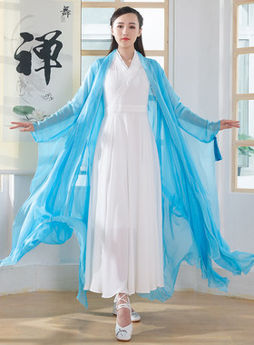 禅意茶服中长款雪纺防晒开衫外披