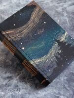 Bamachi top-grain cowhide notebook, exquisite cultural and creative planner, bare spine, blank page, Starry Night Forest, healing souvenir thumbnail 5
