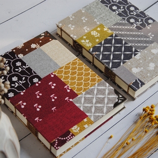 斑町手工本A5裸脊线装 文创伴手礼 情侣手帐毕业礼物皆川名拼布风格