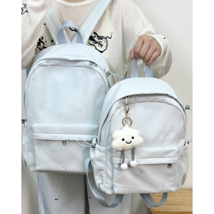 轻便蝴蝶结纯色百搭小书包高颜值简约mini背包少女学生迷你双肩包