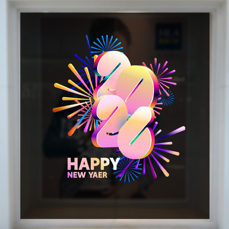 2026年圣诞节橱窗装饰烟花贴画新年氛围布置春节窗花创意玻璃贴纸,家居饰品,文化墙贴,淘宝优惠券,粉丝福利购,淘宝优惠卷