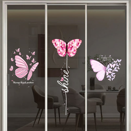 优卡伊蝴蝶玻璃门防撞贴纸