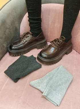 亮丝小腿袜薄款个性ins潮韩版袜子微压显腿瘦jk袜子韩版长筒袜