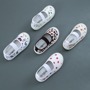 儿童帆布鞋幼儿园室内鞋童鞋男童女童运动防滑透气春夏一脚蹬软底