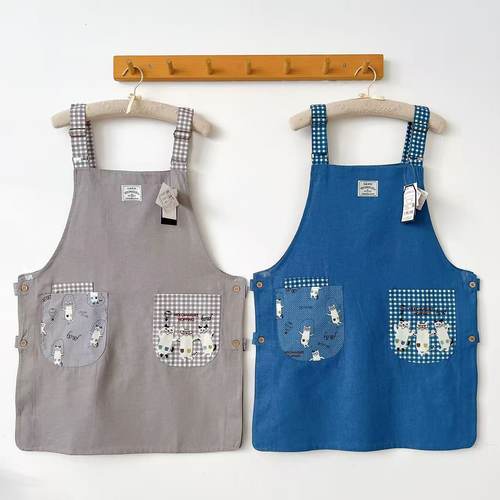 日本Kusuguru刺绣猫咪围裙