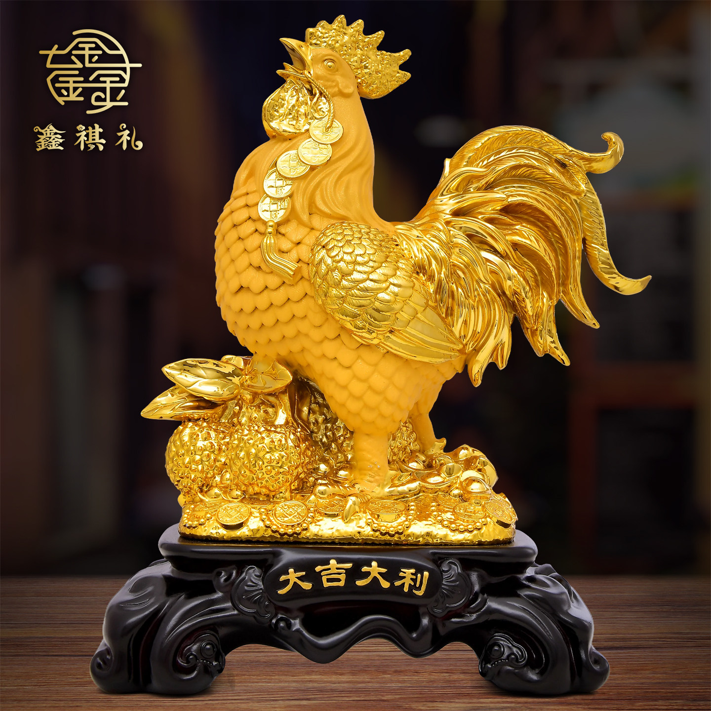 金鸡摆件招财风水十二生肖公鸡彩铜家居装饰品客厅公司办公室送礼